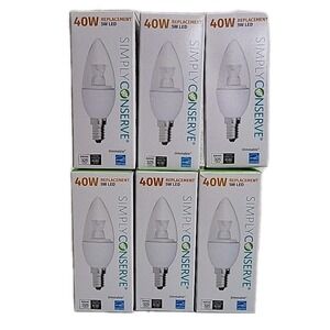 SIMPLY CONSERVE (6 PACK) LED Light Bulb Dimmable 40W Warm White L05LCDL2700K